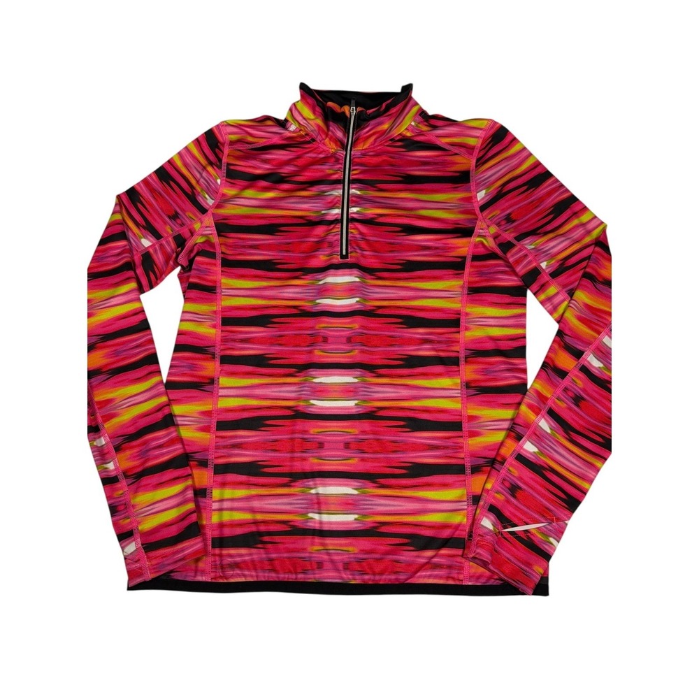 Lauren Ralph Lauren Active 1/4 Zip Athletic Top Women M Multicolor Stretch‎